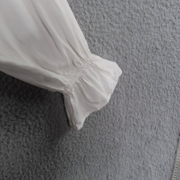 Savanna Jane Top Medium Embroidered Boho Long Sleeve Ruffles Blouse White - Picture 4 of 10